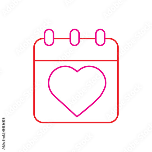valentines day calebration calendar romantic date vector illustration
