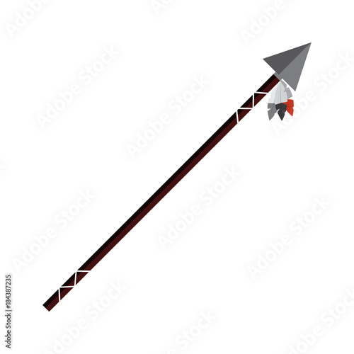 spear native american indian weapon vector illustration