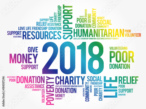 2018 help word cloud collage, concept background
