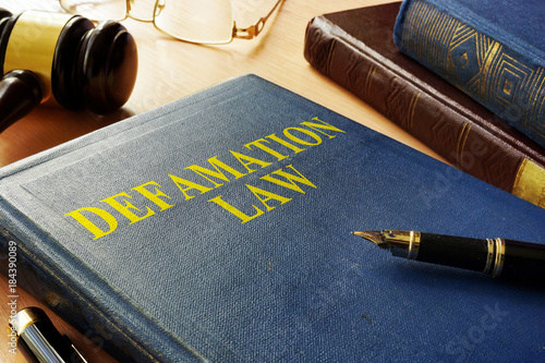 Slika na platnu Book about Defamation Law and gavel.