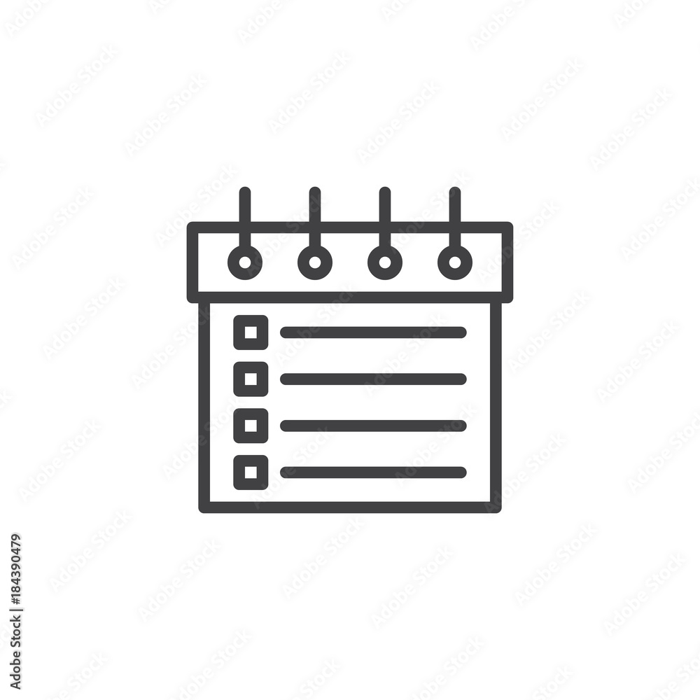 Calendar line icon, outline vector sign, linear style pictogram isolated on white. Planner symbol, logo illustration. Editable stroke Calendar line icon, outline vector sign, linear style pictogram isolated on white. Planner symbol, logo illustration. Editable stroke