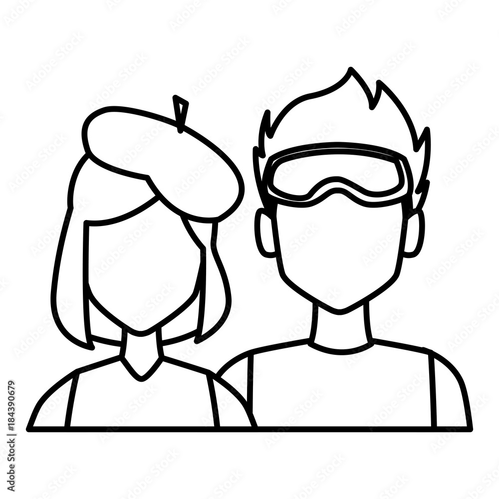 Fototapeta premium Winter couple avatar