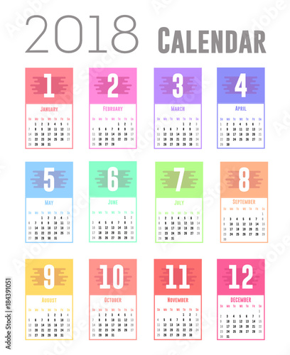 2018 Calendar design