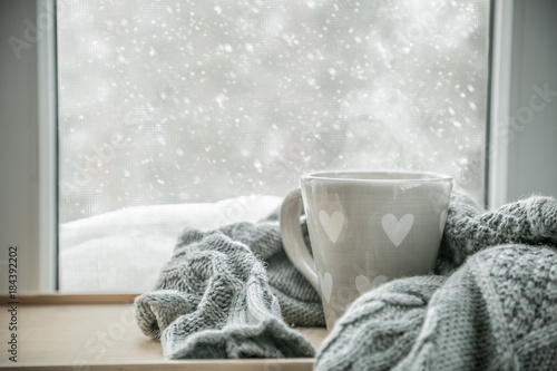 Winter cozy hot chocolate