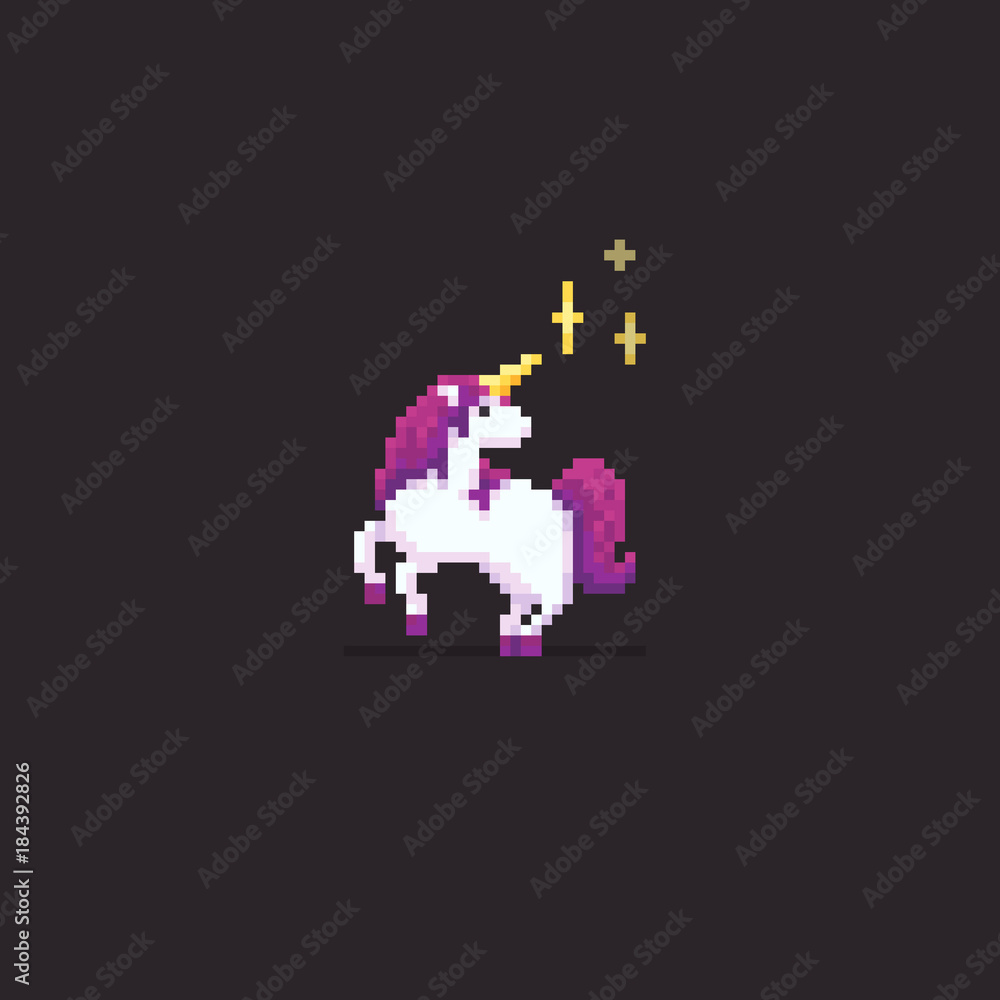 Obraz premium Pixel Art Unicorn