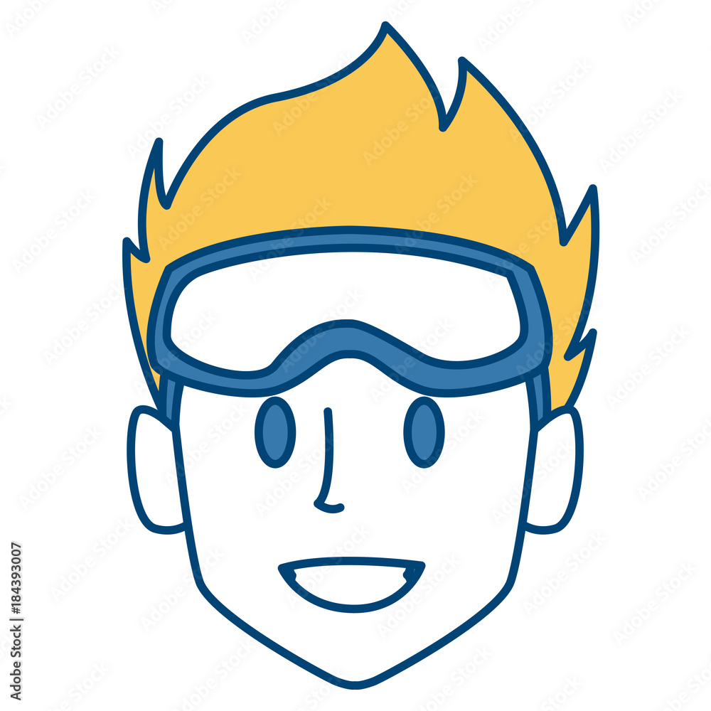 Man with winter googles Man with winter googles