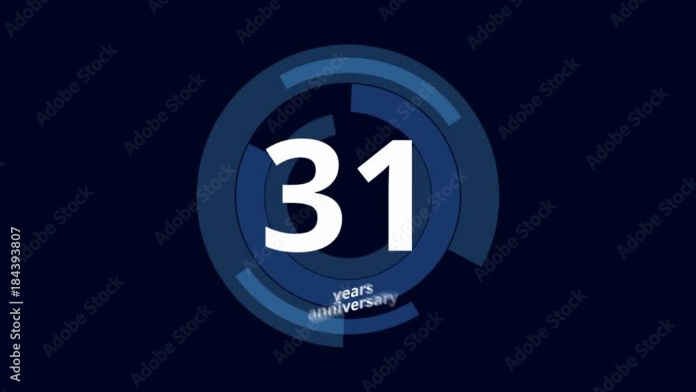 31 Year anniversary Digital Tech Circle Blue Background 31 Year anniversary Digital Tech Circle Blue Background