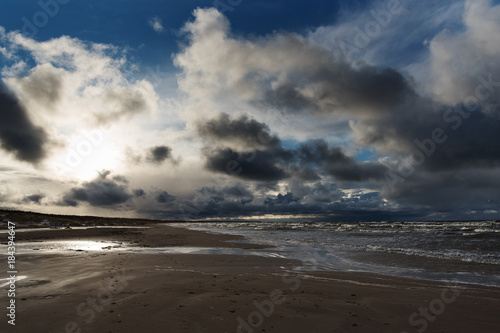 Stormy day by Baltic sea, Latvia.