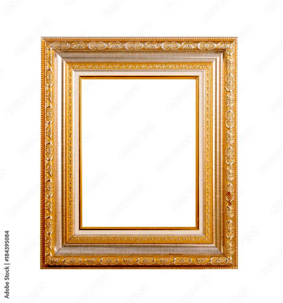 Antique golden frame isolated on white Antique golden frame isolated on white