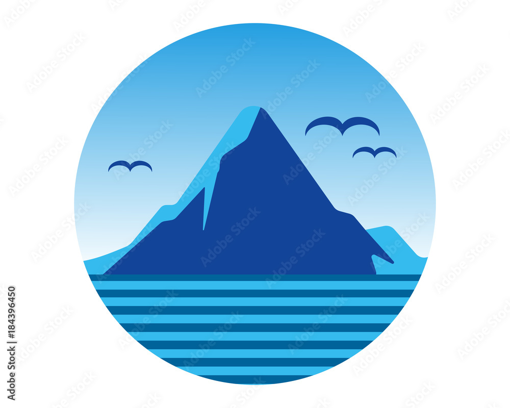 blue mountain illustration