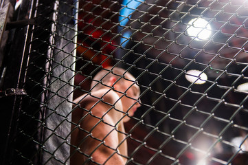 Ingelijste posters Vechtsport MMA gevecht in octagon ring  © Dusan Kostic