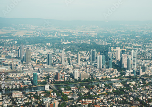 Fototapeta Naklejka Na Ścianę i Meble -  Aerial view of Frankfurt am Main, Germany.