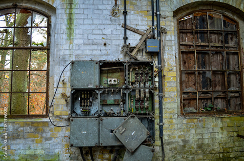 broken electrical junction box at lost building