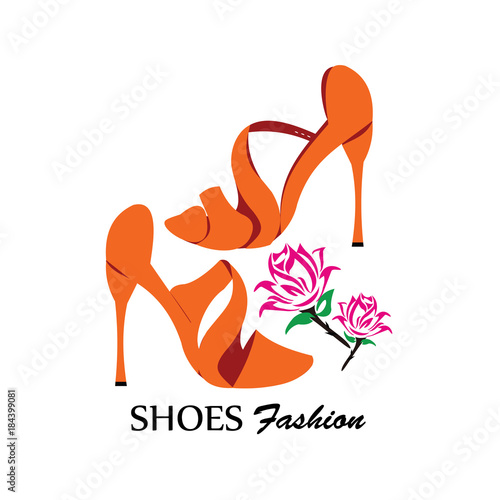 Shoe Logo silhouette design vector template. Shoes shop store logotype concept icon.