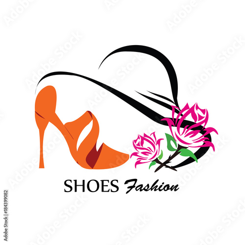 Shoe Logo silhouette design vector template. Shoes shop store logotype concept icon.