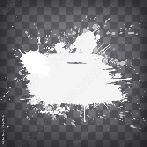 grunge white splashes and splatters frame on a chequered backgro