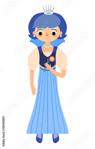 The fairytale Princess in blue dress