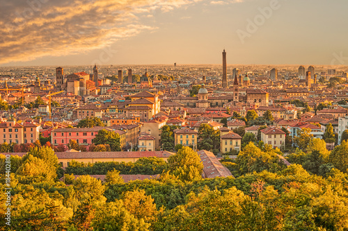 Panorama of the Bologna city in Italy