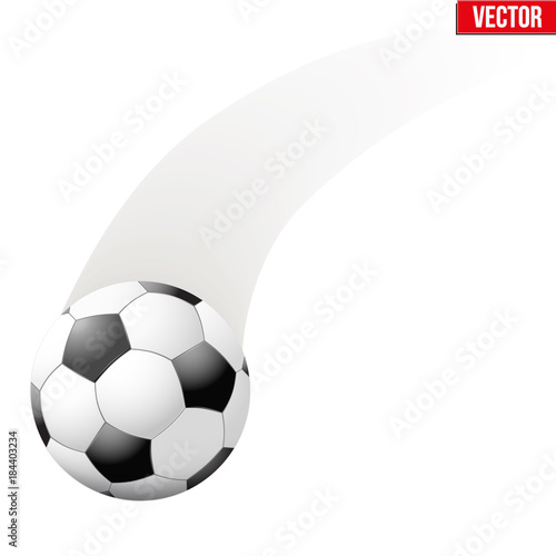 Football ball in motion. Moving ball. Vector Illustration Isolated on white background.