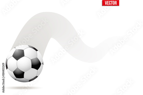 Football ball in motion. Moving ball. Vector Illustration Isolated on white background.