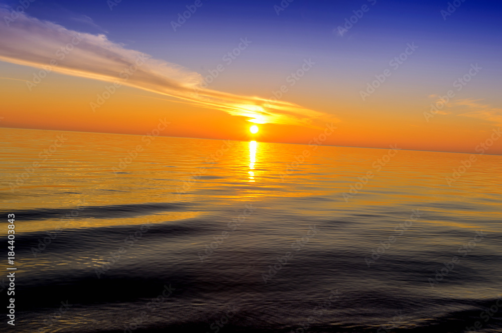 Beautiful sea sunset on the Mediterranean Sea