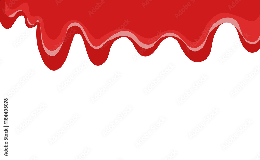 Flows of liquid tomato ketchup. Tomato paste, juice flowing. Red stains isolated on white background. Vector illustration Flows of liquid tomato ketchup. Tomato paste, juice flowing. Red stains isolated on white background. Vector illustration