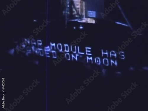 Live television broadcast of Apollo 11 lunar module landing on the moon in 1969 photo
