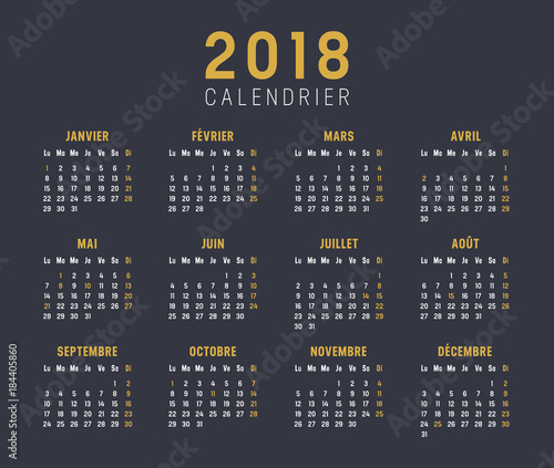 Calendrier Agenda 2018