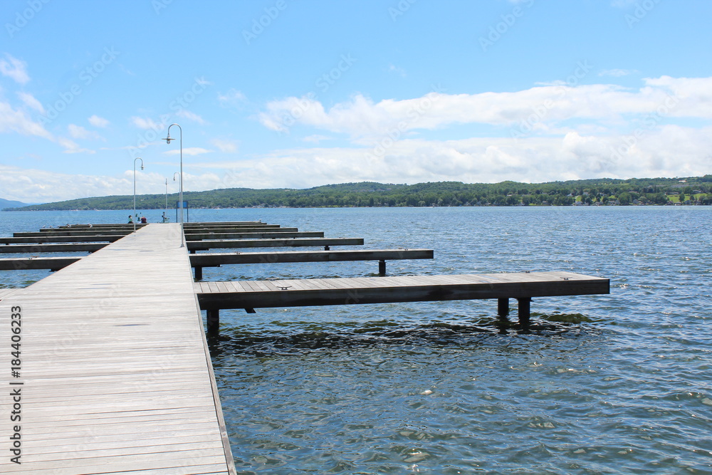 Boat docks on the lake