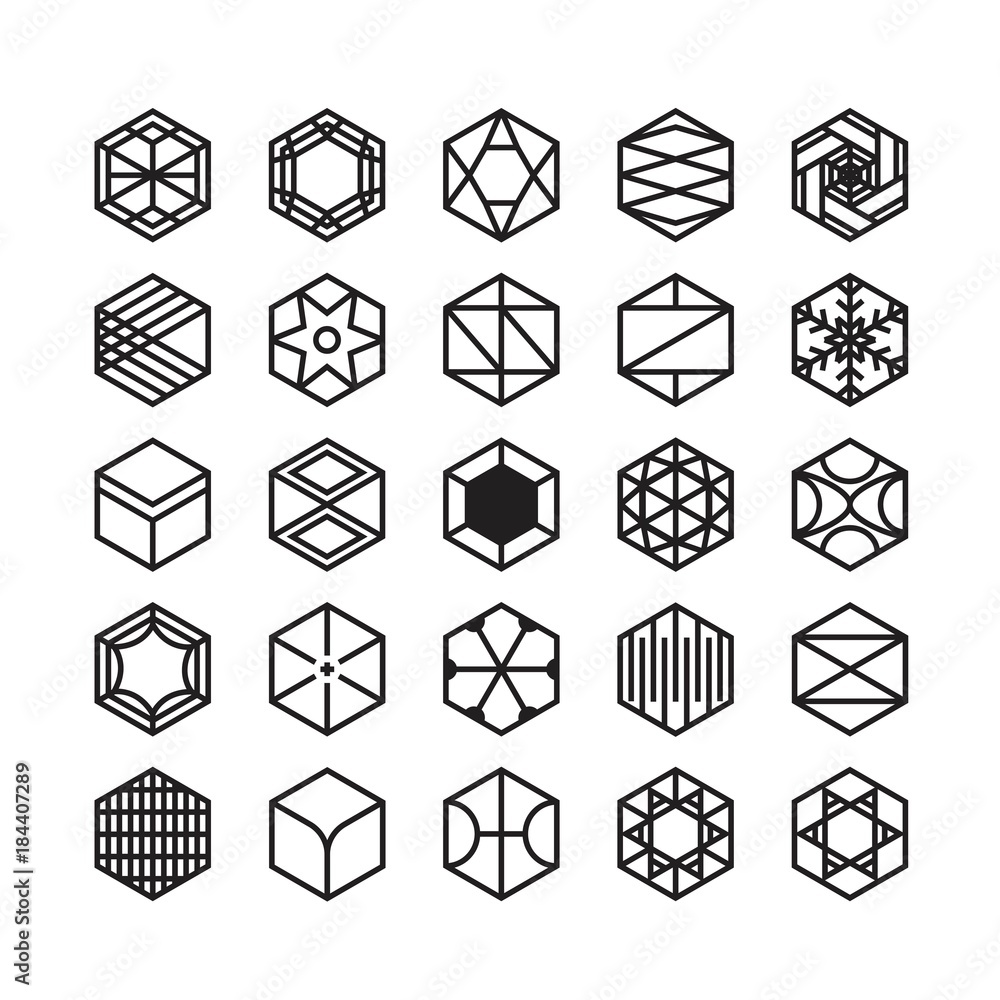hexagon geometric vector icon , ornament hexagon geometric vector icon , ornament