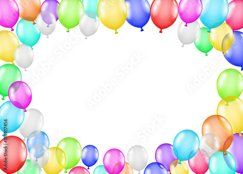 group of colorful balloons on a white background