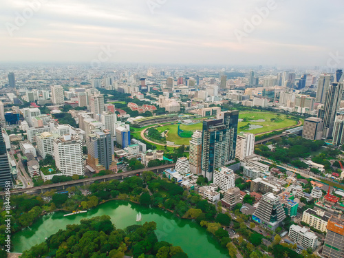 Skyscraper of Bangkok business district with gree park © themorningglory