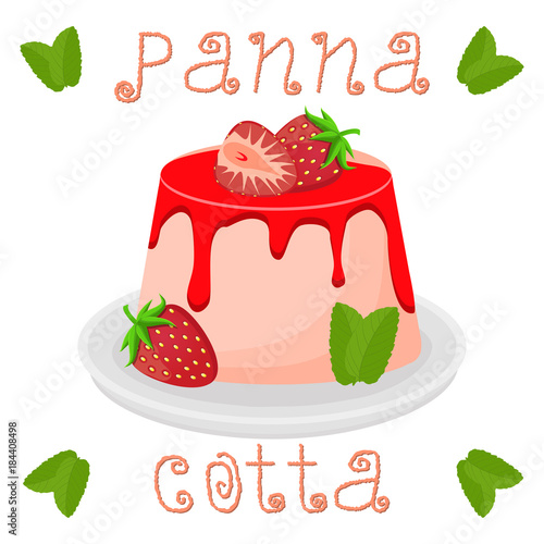 Vector illustration for sweet panna cotta
