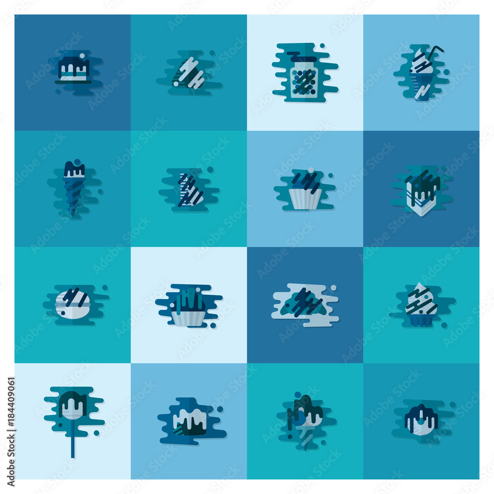 Dessert Icon Set in Modern Flat Design Style Dessert Icon Set in Modern Flat Design Style