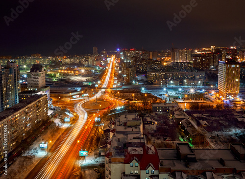 Fotografie Panorama of the night city