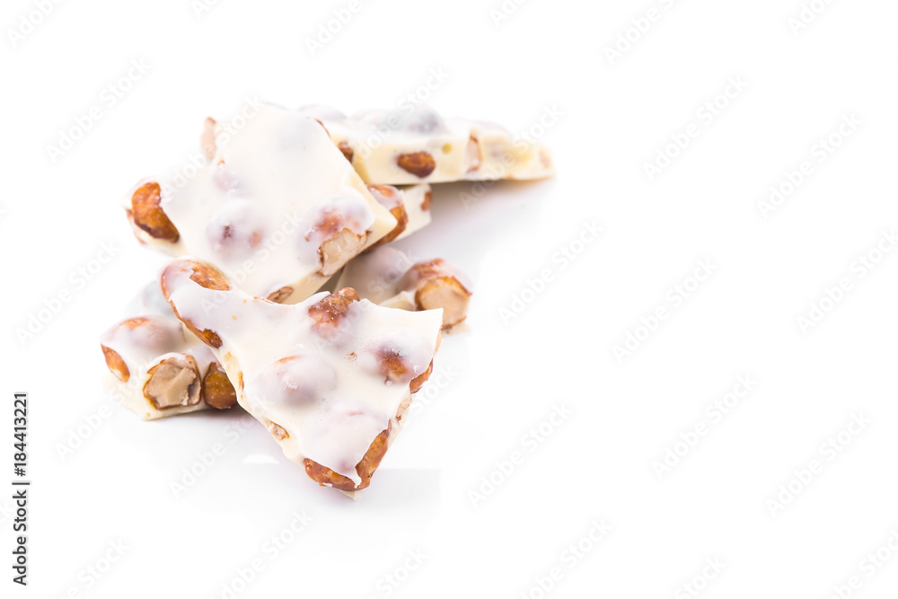 delicious bar of milk chocolate with nuts delicious bar of milk chocolate with nuts