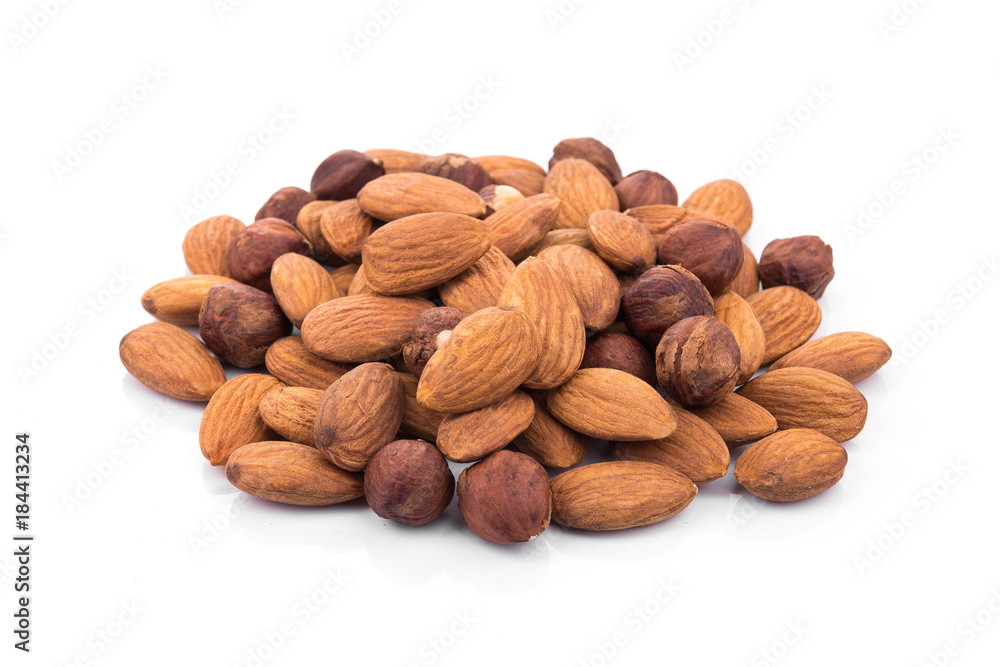 Pile of almond nuts isolated Pile of almond nuts isolated