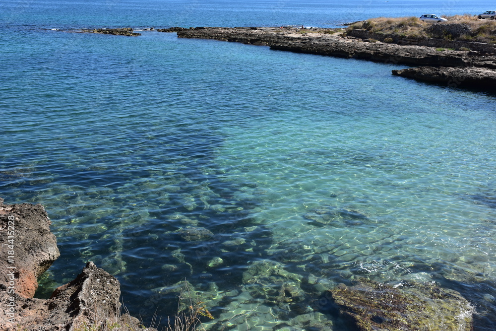 Italy, Puglia, Egnazia. XVth century BC. Archaeological area of the ancient city of Puglia. Sea in front of the ruins. Italy, Puglia, Egnazia. XVth century BC. Archaeological area of the ancient city of Puglia. Sea in front of the ruins.