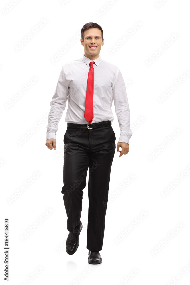 Elegant guy walking towards the camera Elegant guy walking towards the camera