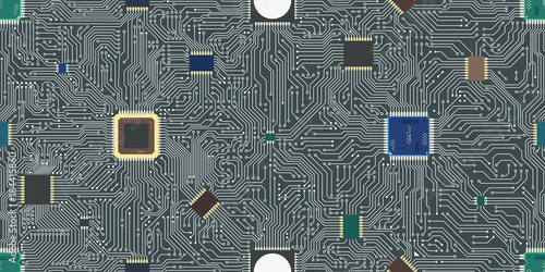 EPS vector motherboard abstract seamless background.