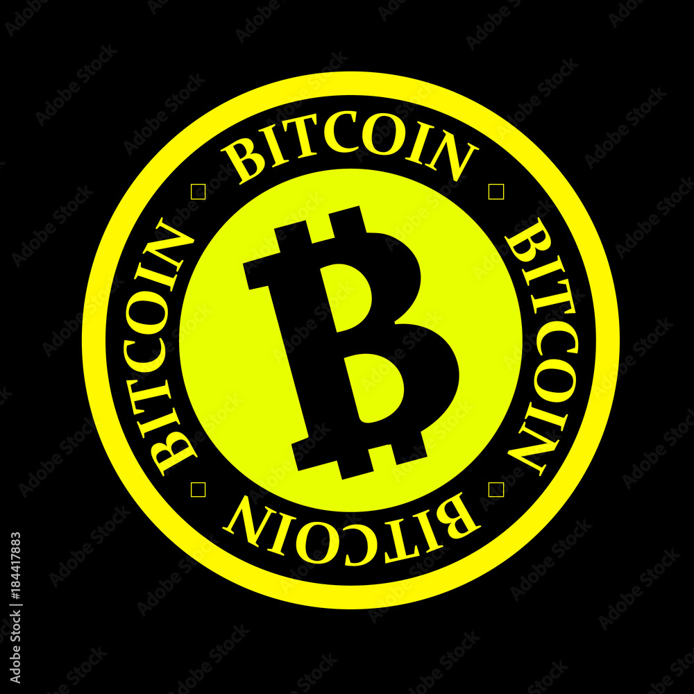 Bitcoin yellow vector design