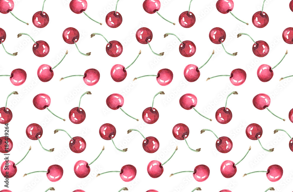 cherries watercolor pattern cherries watercolor pattern