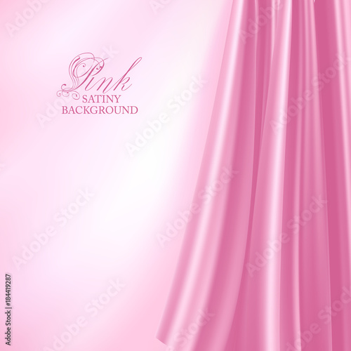 Elegant pink satin background. Vector illustration.