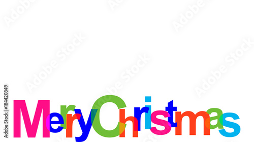 Colorful modern text Merry Christmas, celebration greeting card, vector art