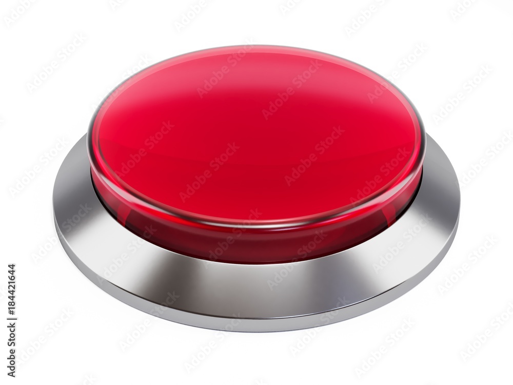 3d red shiny button. Round glass web icons with chrome frame on white background. 3d illustration 3d red shiny button. Round glass web icons with chrome frame on white background. 3d illustration