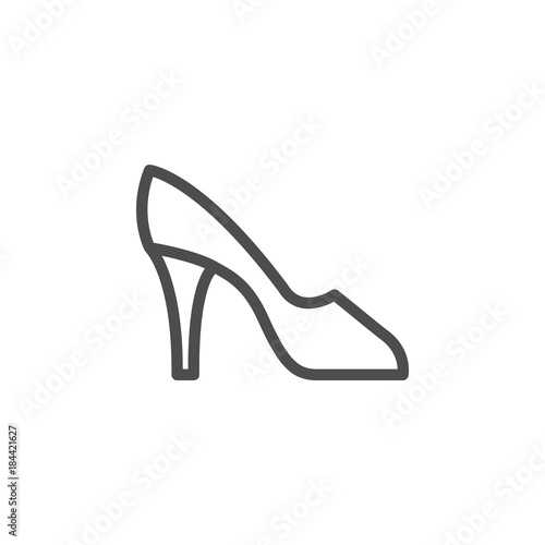 High heel shoe line icon