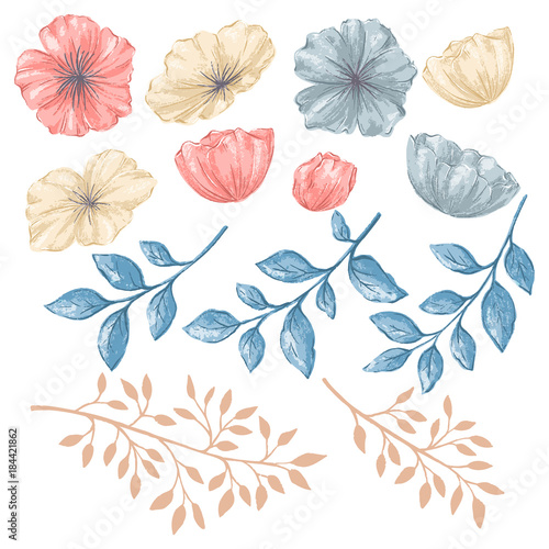 Floral isolated elements