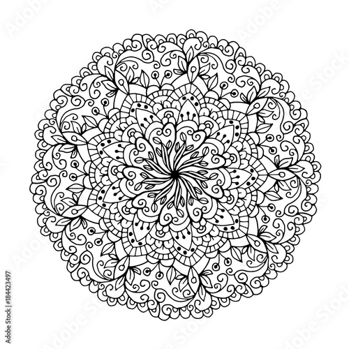 Mandalas for coloring book. Decorative round ornaments. Unusual flower shape. Oriental vector, Anti-stress therapy patterns. Weave design elements. Yoga logos Vector. photo