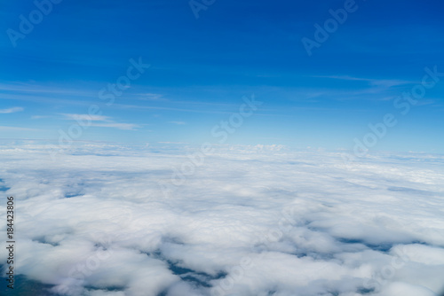 Aerial photos Shows lots of clouds like the sea. And the atmosphere of the airport.Including downtown Loei. © chatuphot