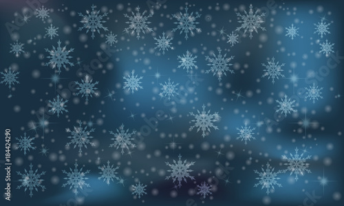 elegant christmas background with snowflakes and place for your text , vector